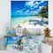 Designart - Tropical Beach with Palm Shadows - Large Seashore Canvas Print